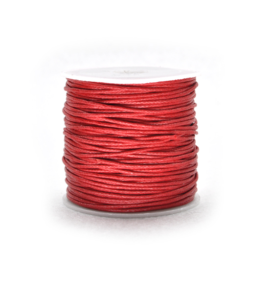 Cotton waxed twine (25 mts) 1 mm - Red